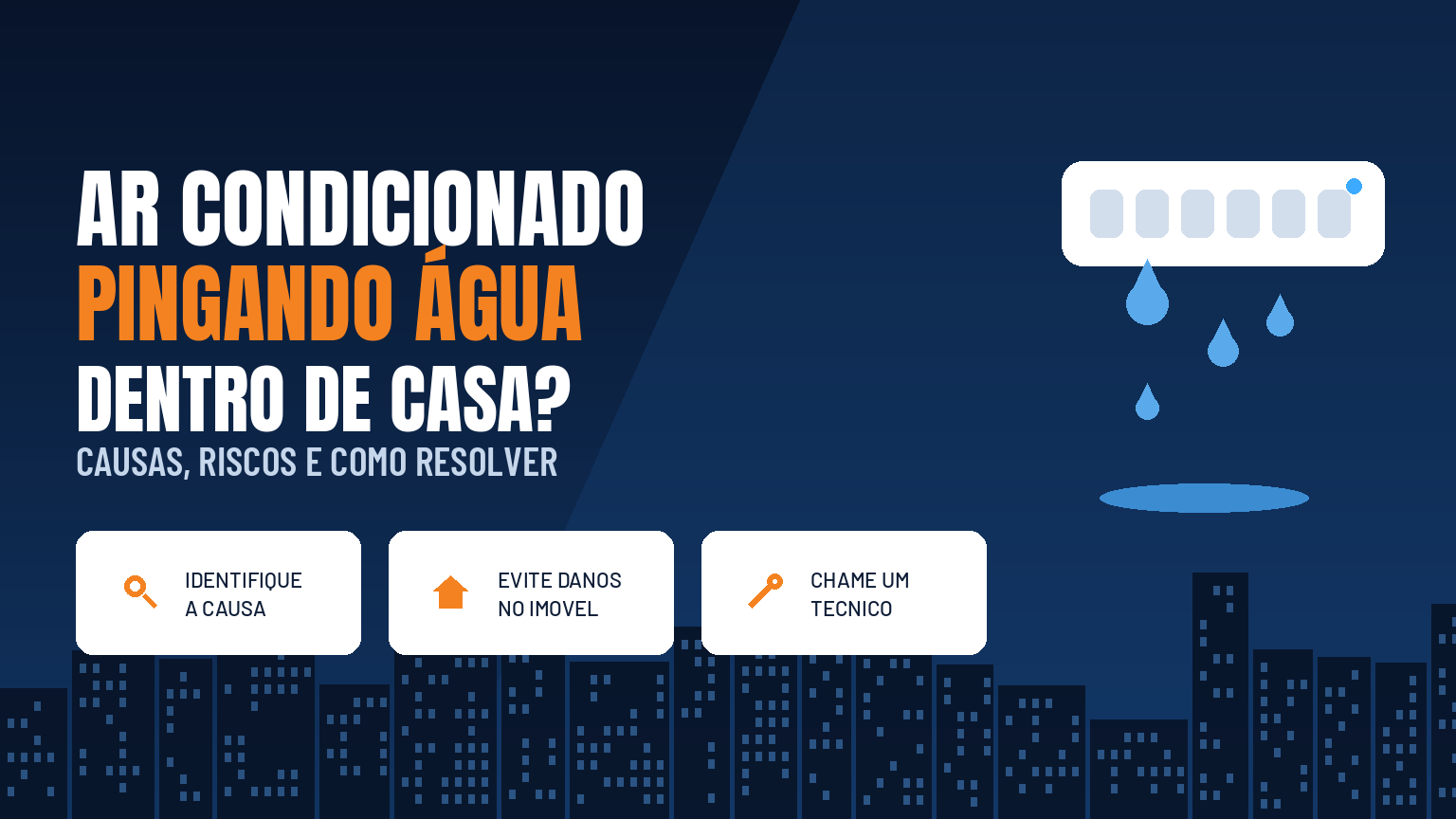 Ar condicionado pingando água dentro de casa - causas e soluções Conficlima Maringá